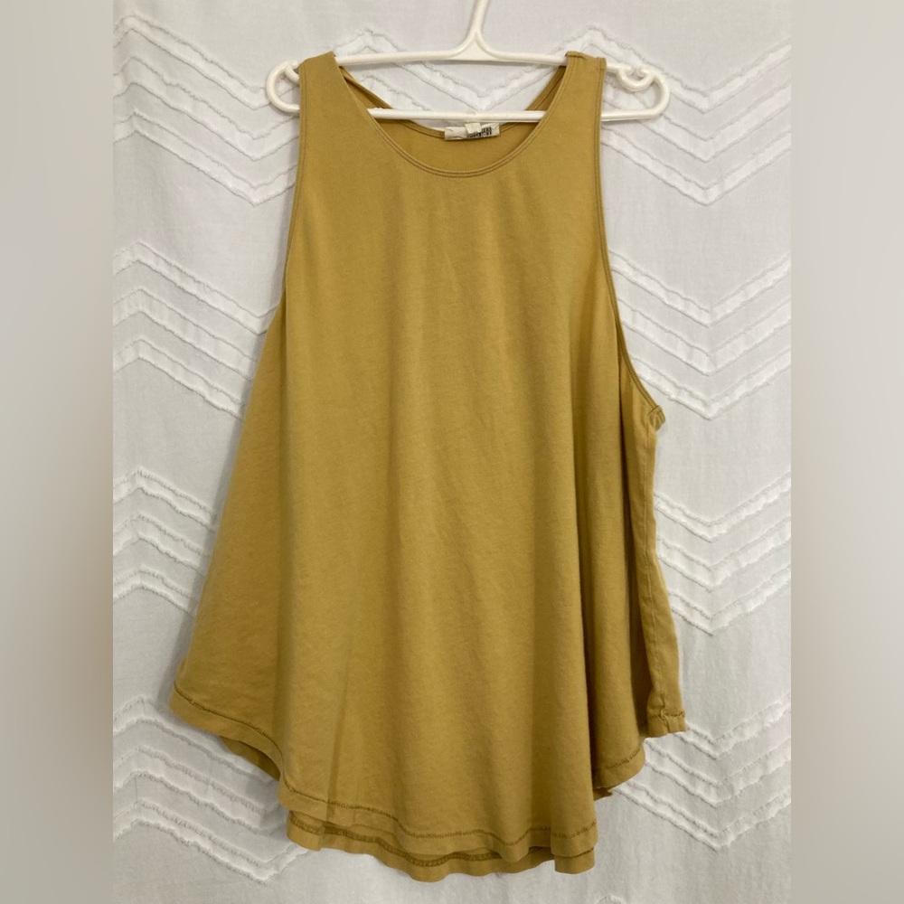 Aritzia Mustard yellow racer back tank from. Size large